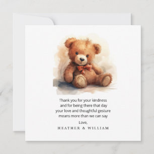 Neutrale Teddybär-Baby-Party Dankeschön Dankeskarte