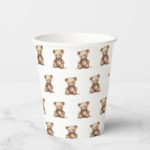 Neutrale Teddybär-Baby-Party-Papierbecher