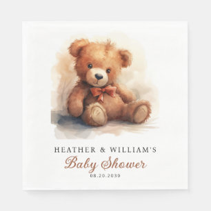 Neutrale Teddybär-Baby-Party  Serviette