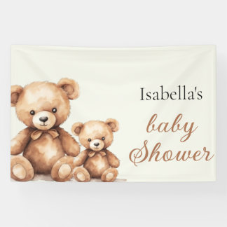 Neutrale Teddybär-Babyparty-Hintergrundbanner Banner