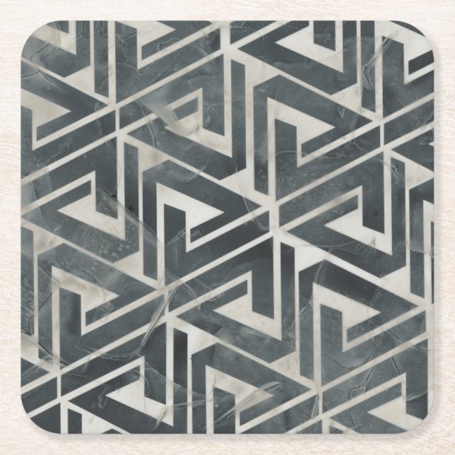 Neutrale Tile Collection - Geometrisch Rechteckiger Pappuntersetzer (Vorderseite)