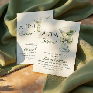Neutrale Tini Surprise Olive Martini Geschlechtsen Einladung