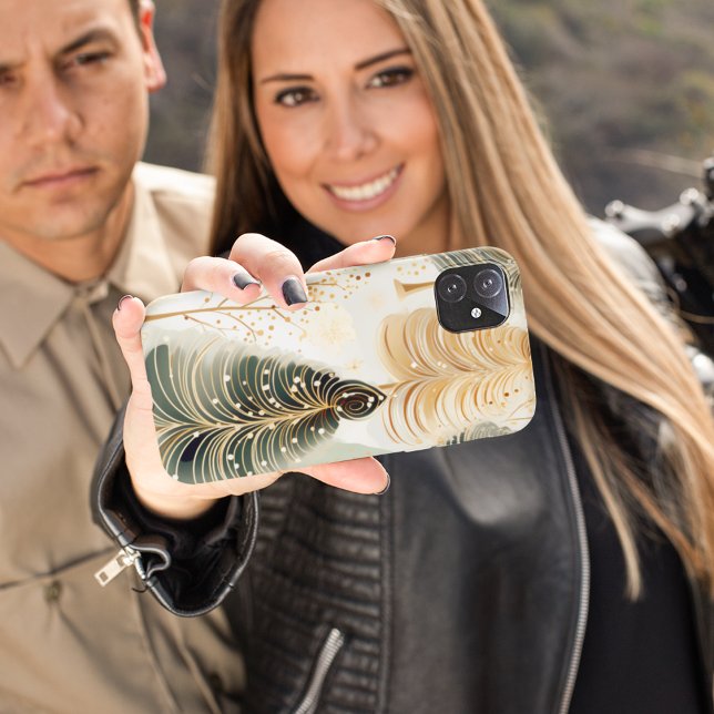 Neutrale Töne fesseln Weihnachtsmagie Case-Mate iPhone Hülle (Neutral tone forest and trees for fall, autumn and winter holidays iPhone cases as gifts. )