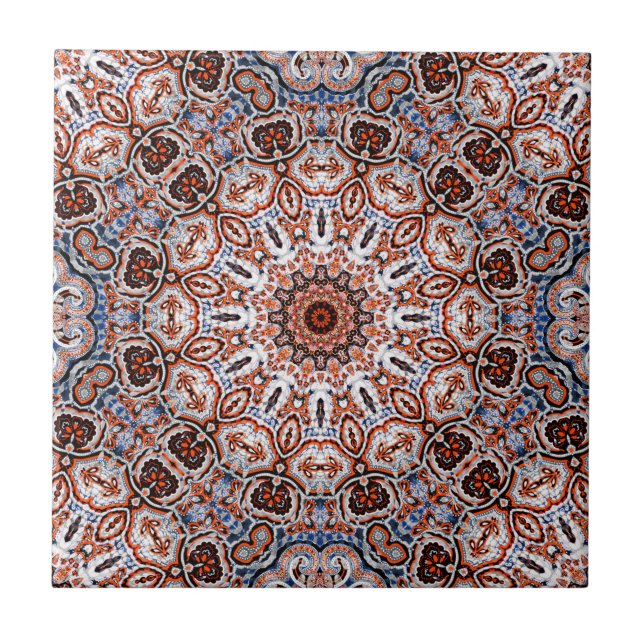 Neutrale Töne Mandala-Motiv Fliese (Vorderseite)