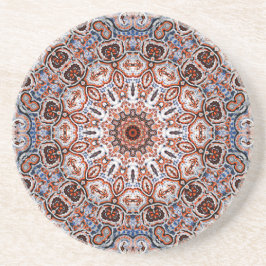 Neutrale Töne Mandala-Motiv Getränkeuntersetzer