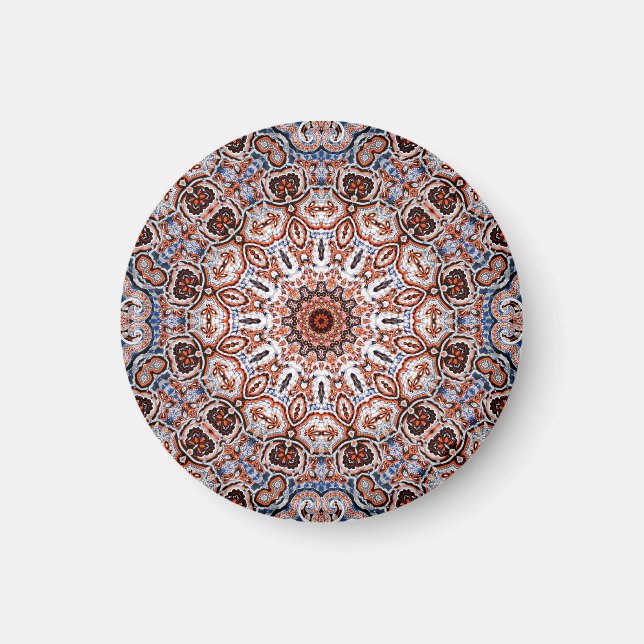 Neutrale Töne Mandala-Motiv Magnet (Vorne)