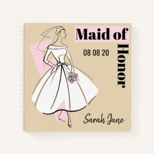 Neutrale Trauzeugin-Quadrat der Mode-Bride Notizbuch