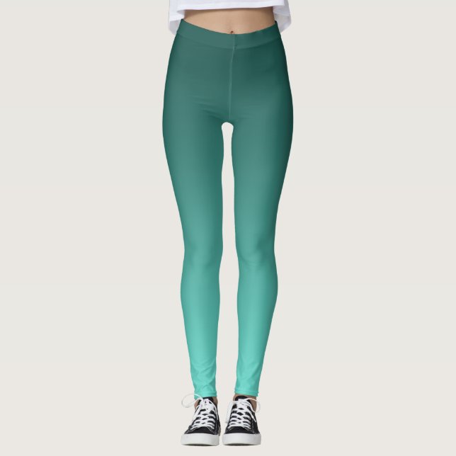 Neutrale und schlichte Steigung aquamarin Leggings (Vorderseite)