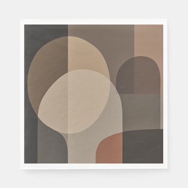 Neutrale Versammlung Warme Minimalistische Gestalt Serviette (Vorderseite)