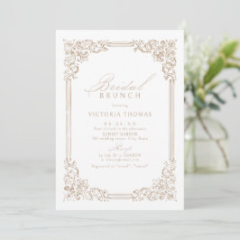 Neutrale Vintage Rahmen Elegant Bridal Brunch Einladung