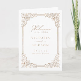 Neutrale Vintage Rahmen-Elegante SkriptWedding Programm