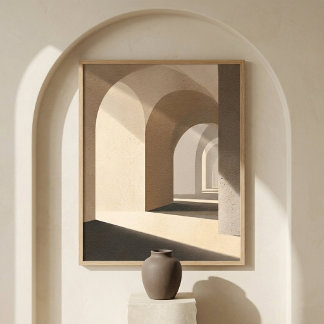 Neutrale Wandkunst im Bogenstil für Wohnzimmer-Dek Poster
