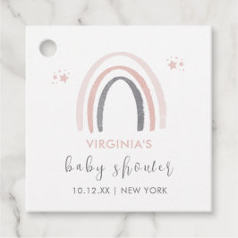 Neutrale Wasserfarbe Boho Rainbow Baby Shower Geschenkanhänger