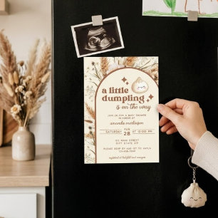 Neutrale Wasserfarbe Little Dumpling Bao Baby Show Magneteinladung