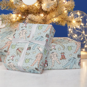 Neutrale Weihnachten des grünen Geschlechts Geschenkpapier