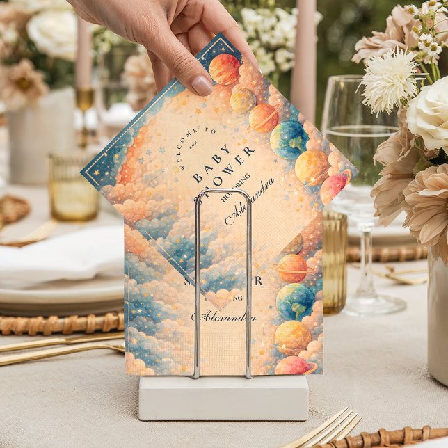 Neutrale Weltraumplaneten Sterne Babyparty Serviette (Von Creator hochgeladen)