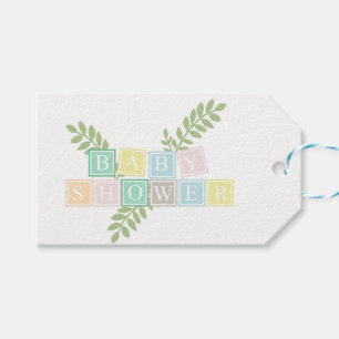 Neutrale Whimsical Rustic Bunny Baby Shower Geschenkanhänger