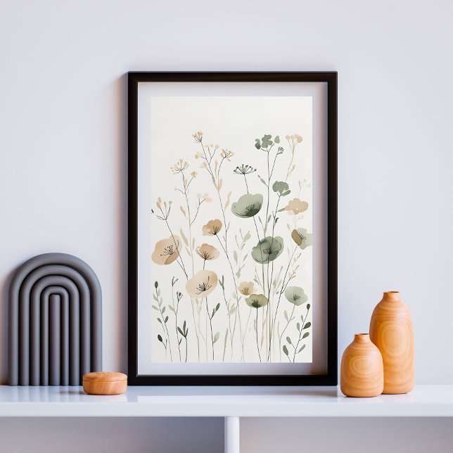 Neutrale Wildblume Wasserfarbe I Poster (Von Creator hochgeladen)