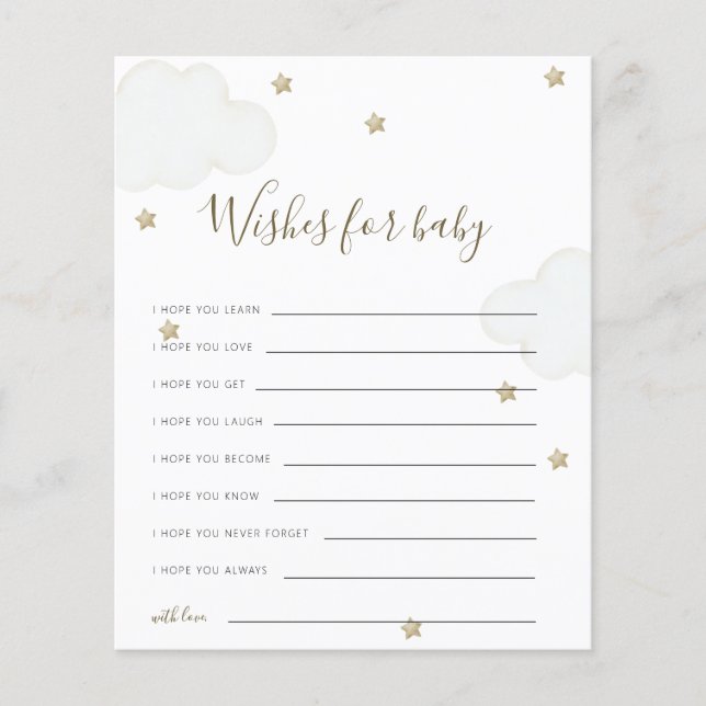 Neutrale Wolken und Sterne für Kinder (Vorderseite)