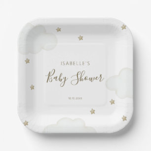 Neutrale Wolken und Sterne Pappteller