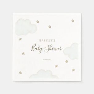 Neutrale Wolken und Sterne Serviette