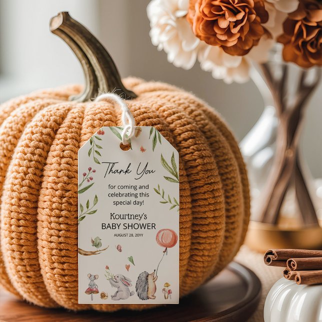 Neutrale Woodland-Kinderdusche Vielen Dank für Ihr Geschenkanhänger (Von Creator hochgeladen)