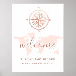 Neutrale World Map Travel Baby Dusche Willkommen Poster