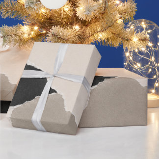 Neutrale zerrissene Papiercollage-Geschenkpapier Geschenkpapier
