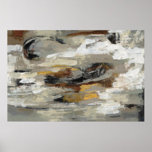 Neutraler abstrakter grauer Druck   Silvia Poster