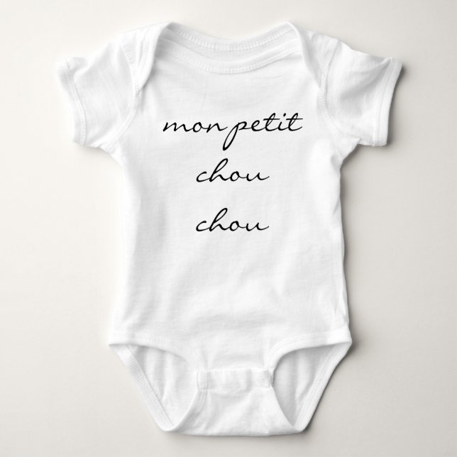 Neutraler Baby Bodysuit "mon petit chou chou" Baby Strampler (Vorderseite)