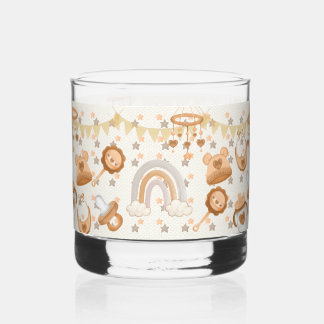 Neutraler Baby-Duschglas-Cup - Süße Tier & Regen Whiskyglas