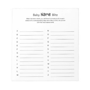 Neutraler Baby-Duschname Blitz für universelles Ge Notizblock