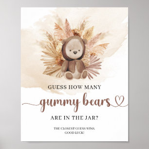 Neutraler Bärenbär schätzt wie viele Gummibären Poster