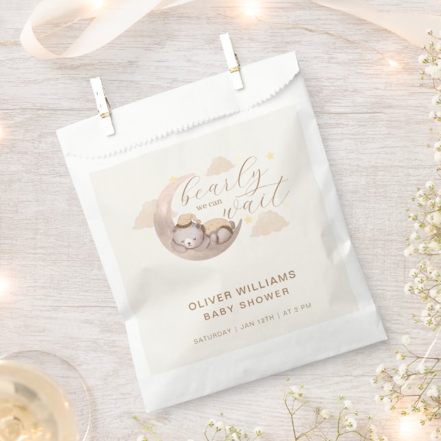 Neutraler Bear warte Moon Star Sleepy Bär Geschenktütchen (Ausgeschnitten)