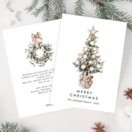 Neutraler Bohemischer Weihnachtsbaum Gruß Feiertagskarte