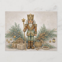 Neutraler Boho-Aquarell-Weihnachts-Nussknacker-Kön