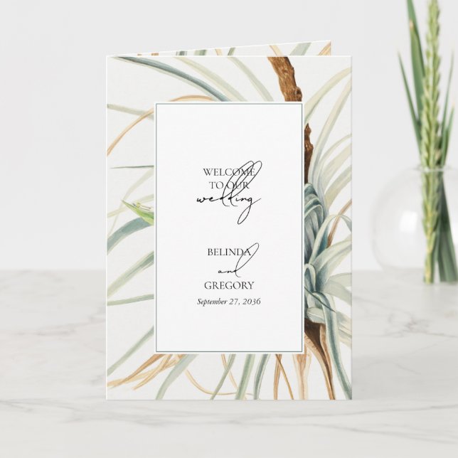 Neutraler Boho-Hochzeitsorden Programm (Vorderseite)