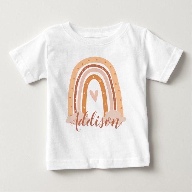 Neutraler Boho Regenbogen Kinder Kleinkind T - Shi Baby T-shirt (Vorderseite)