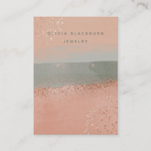 Neutraler Boho und Rose Gold Earl Display Card Visitenkarte