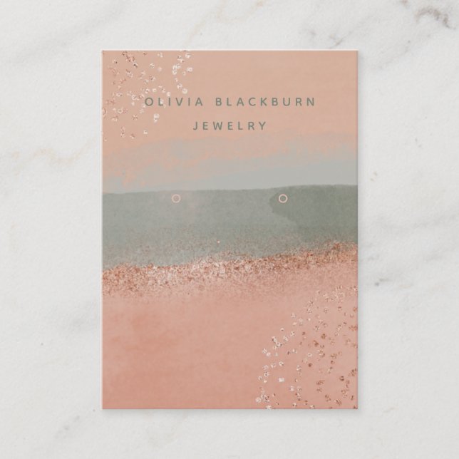 Neutraler Boho und Rose Gold| Earl Display Card Visitenkarte (Vorderseite)