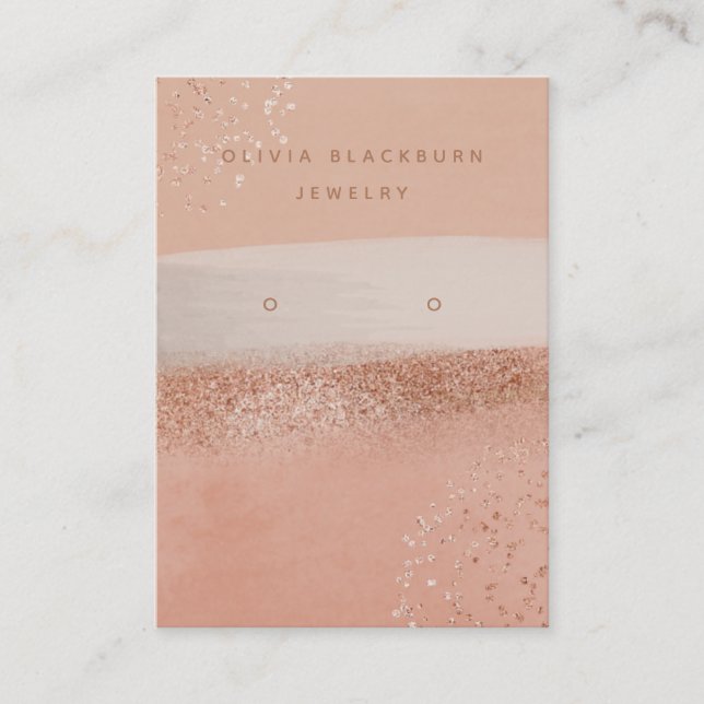 Neutraler Boho und Rose Gold| Earl Display Card Visitenkarte (Vorderseite)