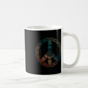 Neutraler Boho-Yoga-Ornament-Mandala-Friedenszeich Kaffeetasse