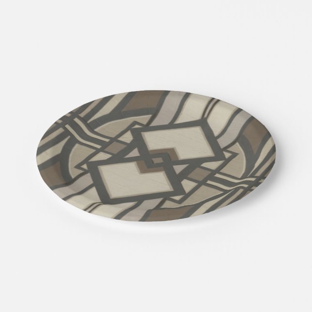 Neutraler Deko-Panel I Pappteller (Schrägansicht)