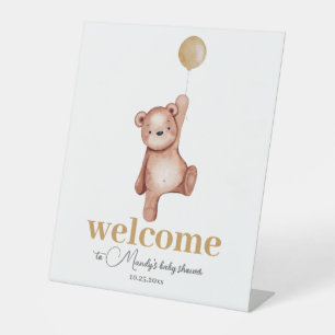 Neutraler Empfang von Teddy Bear Gender Sockelschild