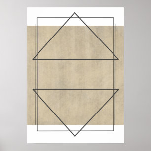 Neutraler geometrischer Abstrakter Limoner Wash Poster