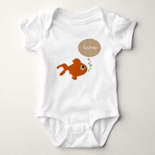 Neutraler Goldfish personalisiert Baby Strampler