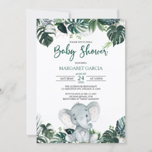 Neutraler Junge Elephant Babydusche Einladung
