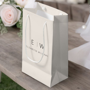 Neutraler, moderner Minimalistischer Monogrammname Kleine Geschenktüte