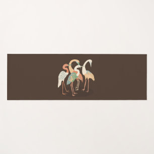 neutraler Pop Art Cranes Solid Brown Side Yogamatte