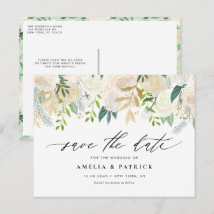 Neutraler QR-Code für botanische Garnelen Save the Ankündigungspostkarte